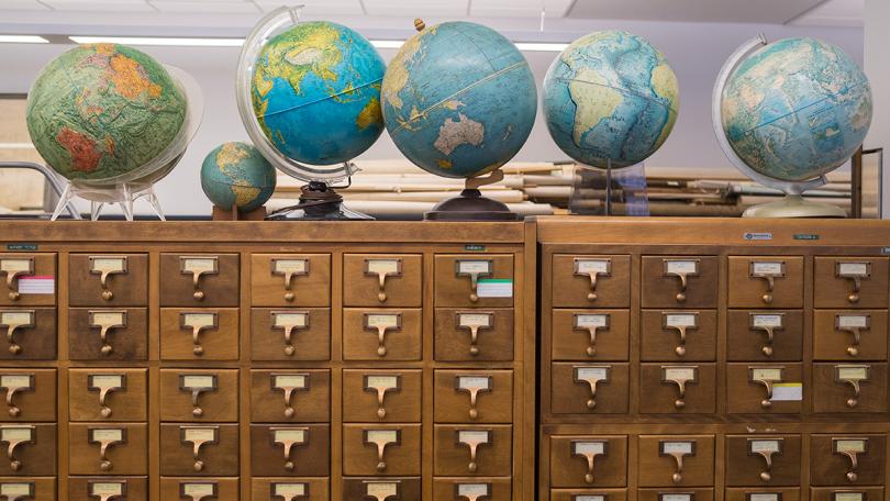 Globes on drawers