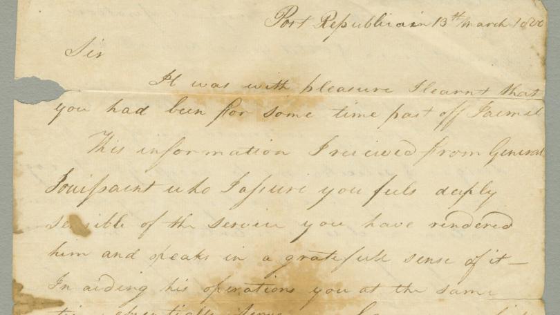 image of a document from the Correspondence of Commodore Oliver Hazard Perry