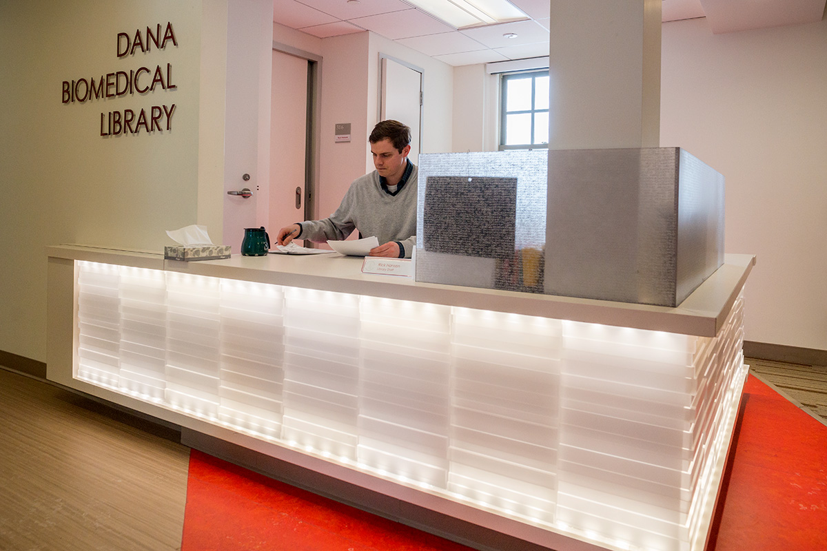 Front desk of library