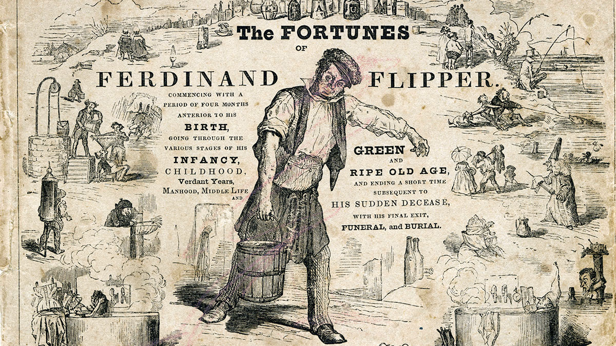 Cover of The Fortunes of Ferdinand Flipper, the first comic book written in the U.S. 