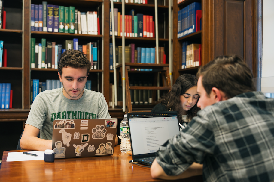 students work in the Sherman Art Library