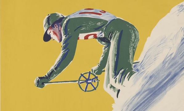 Illustration of a downhill skier