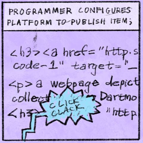 purple background and black lines of programming code
