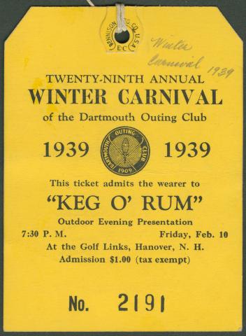 "Keg O' Rum ticket
