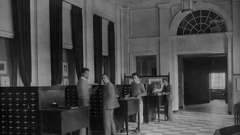 Dartmouth Library with old card catalogs