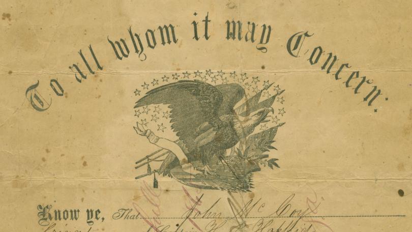 page from the John McCoy Family Papers collection