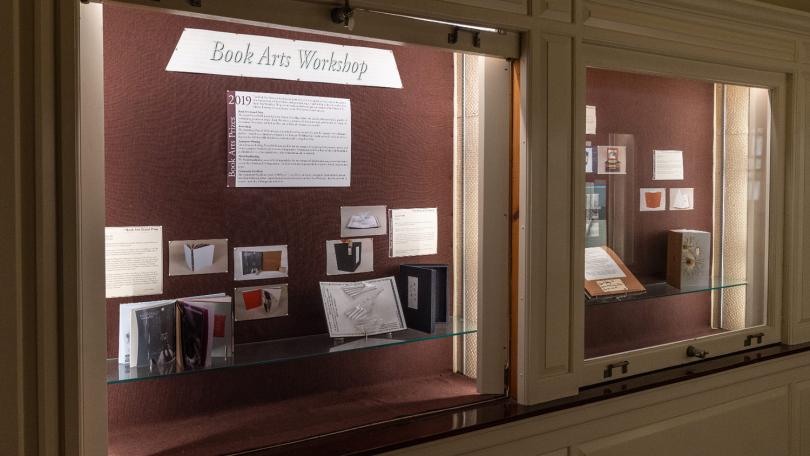 Artist Books on exhibit in case