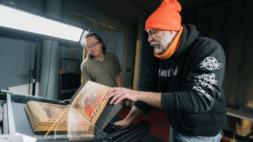 Digital Fellow with Ryland Ianelli digitizing vintage Egyptian magazines