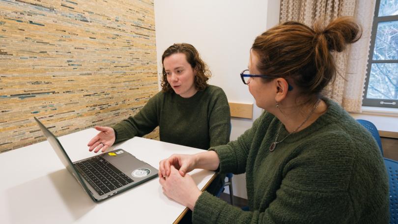 Stephanie Kerns helps a medical student