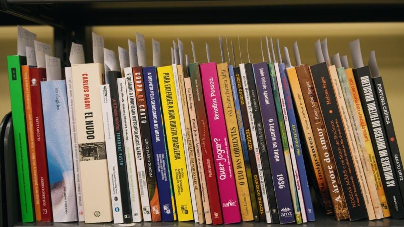 stack of books in spanish language