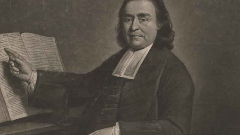 Mezzotint of Samson Occom by Jonathan Spilsbury, 1768. National Portrait Gallery