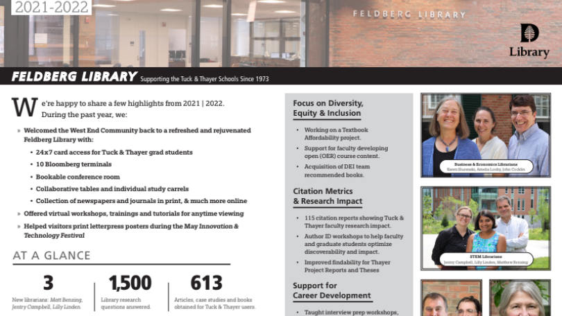 Feldberg Library Annual Highlights