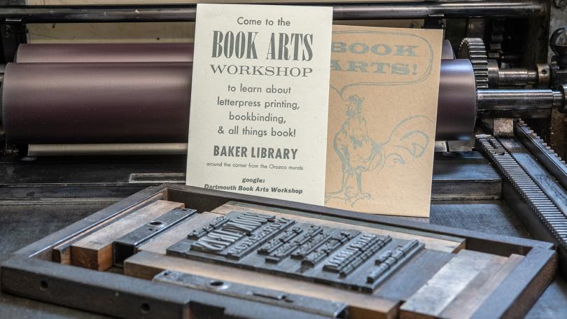 metal type and postcards