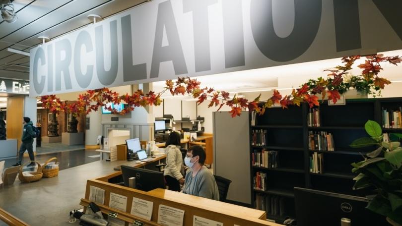 view of Berry Library Circulation Desk