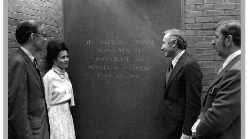 The Feldbergs at Feldberg Library's dedication in 1973