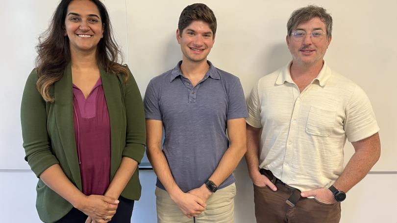 from left Bala Chaudhary, Adam Pollack, and Justin Mankin