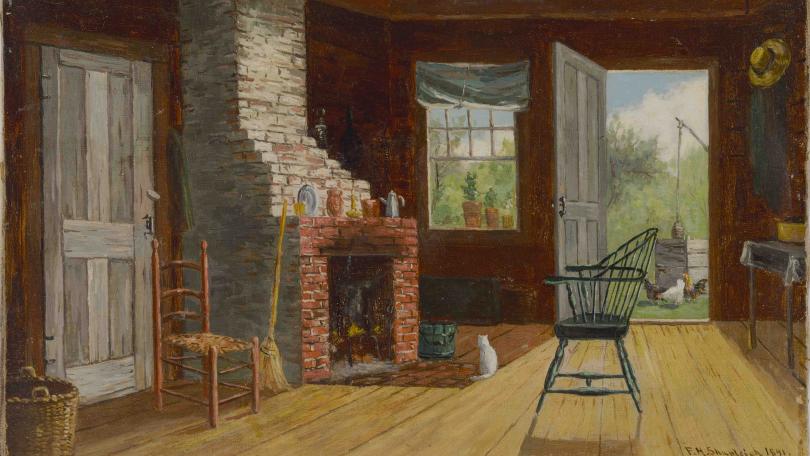 painting by Shapleigh, "Old Kitchen in Bartlett, New Hampshire"