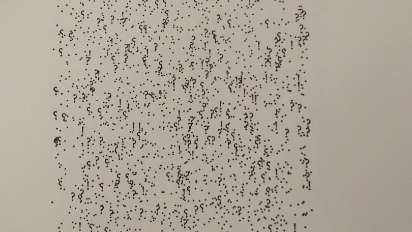 Text page with image created from punctuation