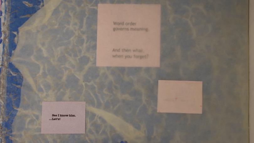 Typed, printed, and handwritten text on background
