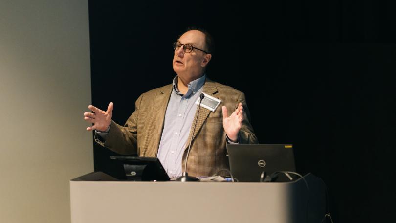 John Stomberg, director of the Hood Museum of Art, speaks at the Advancing Pathways Colloquium