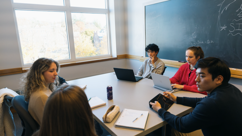 students work together in a study room