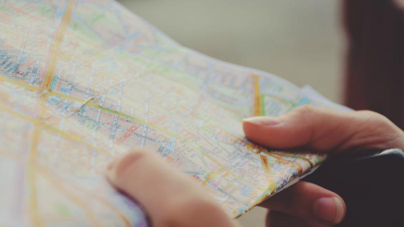 Person holding map