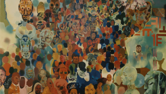 Tribes Mural, located in Cutter Hall