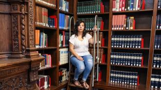 Melissa Padilla at the Dartmouth College library in Hanover, N.H.