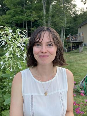 Portrait of Leanne in her garden