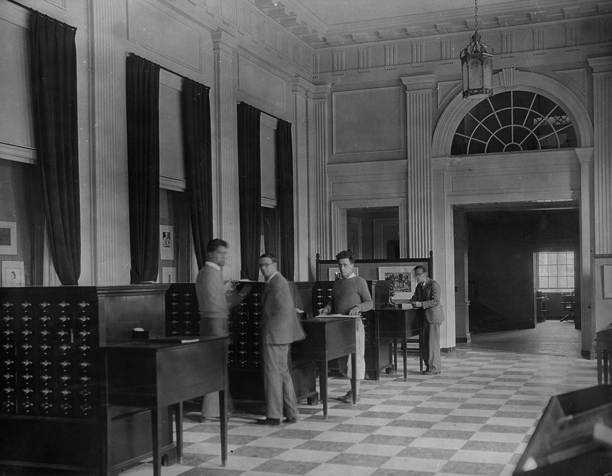 Dartmouth Library with old card catalogs
