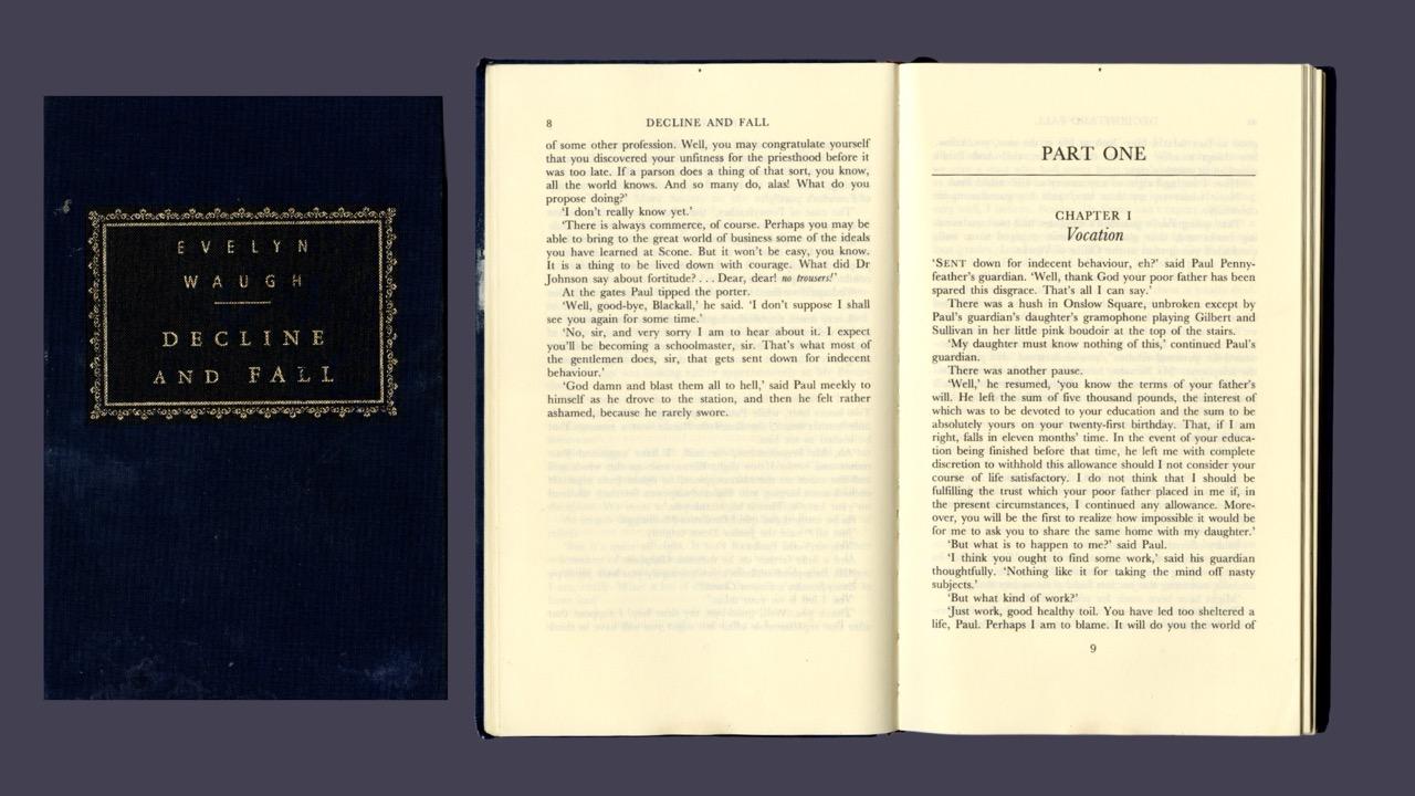 cover of decline and fall with first two pages depicted