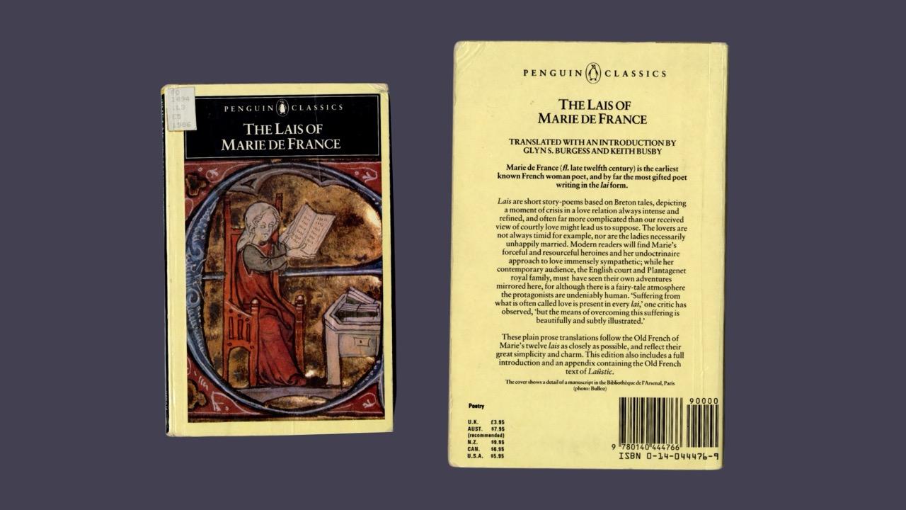 front and back cover of book The lais of Marie de France