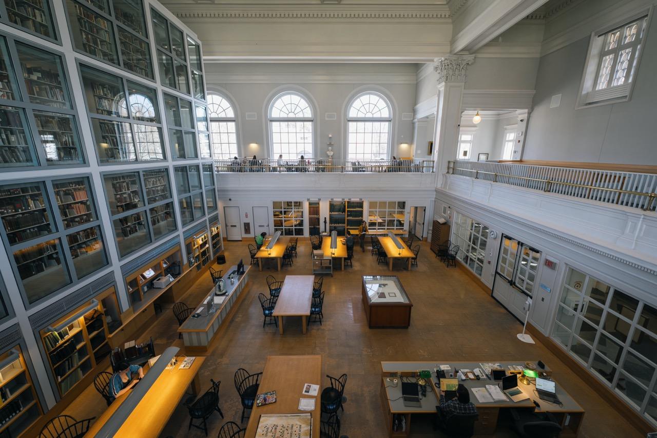 view of Rauner Library reading room