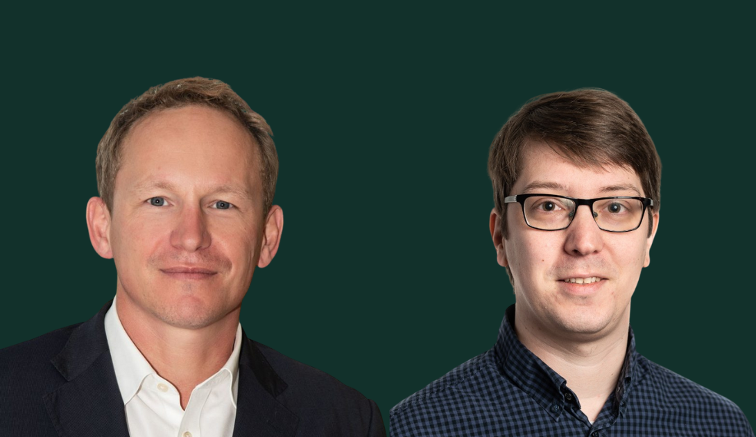 from left Associate Professor of Medical Education Thomas Thesen and Dartmouth Libraries Data Scientist Simon Stone