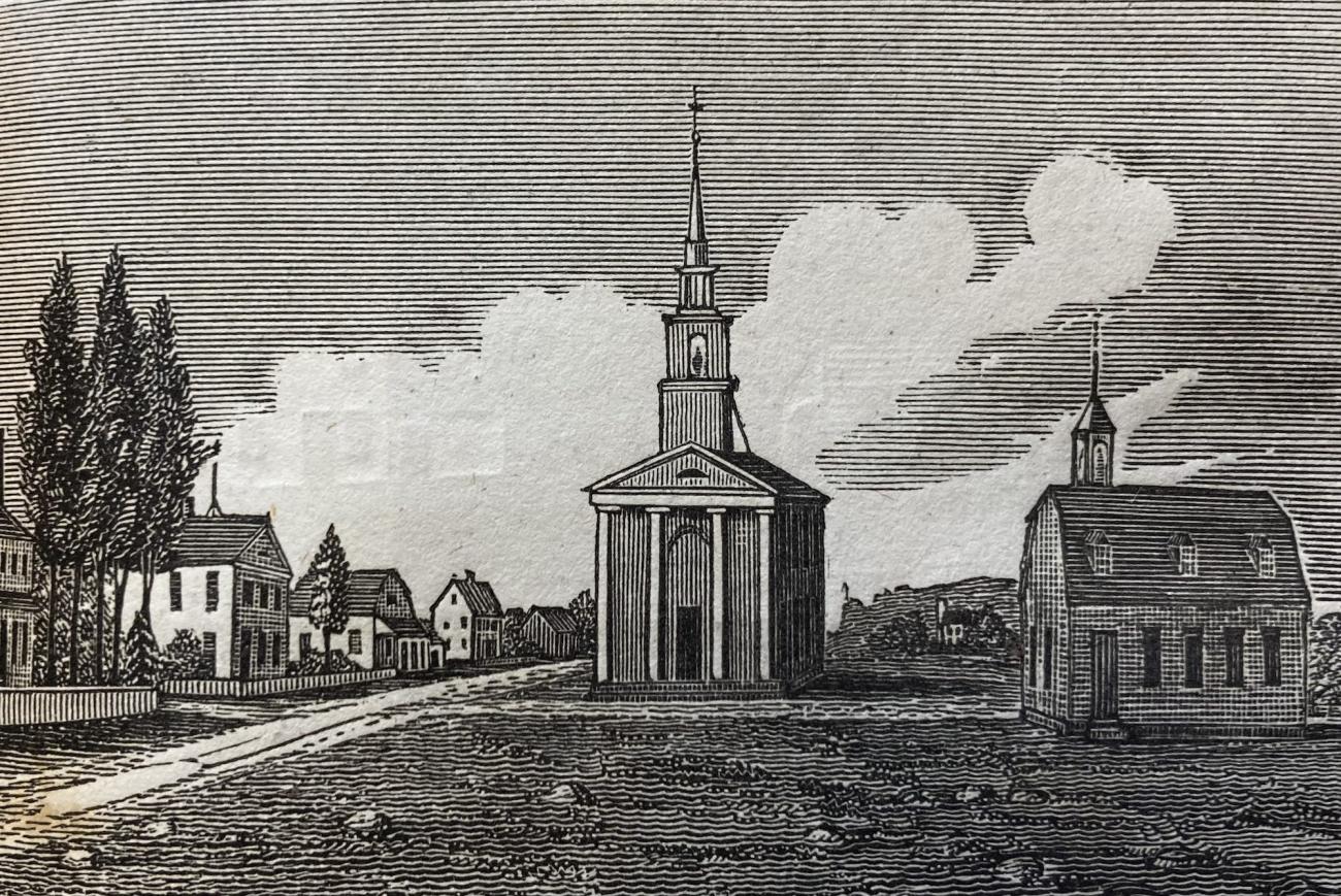 image of the Congregational Church in Lebanon, Connecticut, 1836