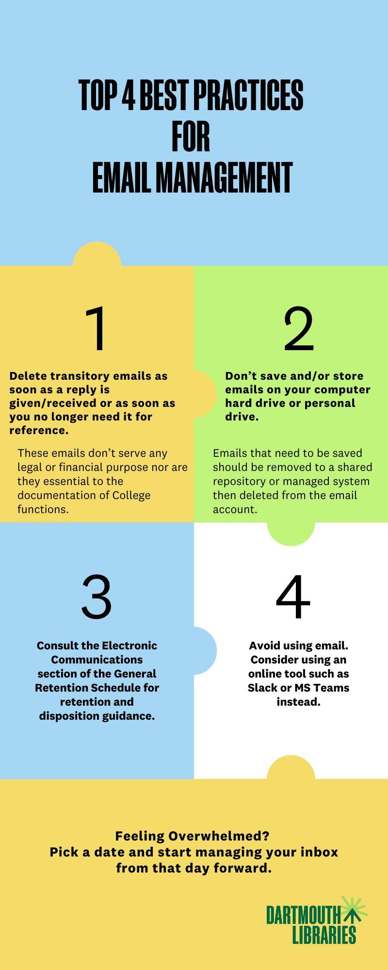 blocks of text of best practices for email management