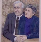 A portrait of Stanley and Theodora Feldberg by Deidre Scherer