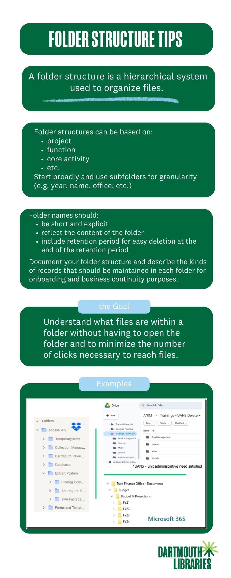 blocks of text regarding how to create a folder structure for digital files