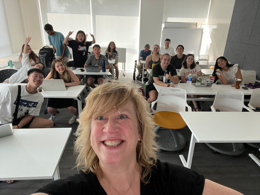 Susan Simon with students from the 2023 Dartmouth x Fulbright University Vietnam immersion