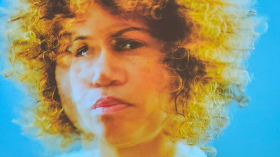 image depicts the 'storyteller from the future,' Karen Palmer