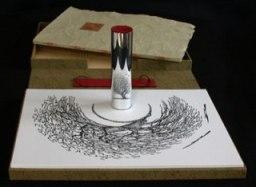 Image of Ursula K. LeGuin's Direction of the Road, illustrated with an anamorphic woodcut by Aaron Johnson