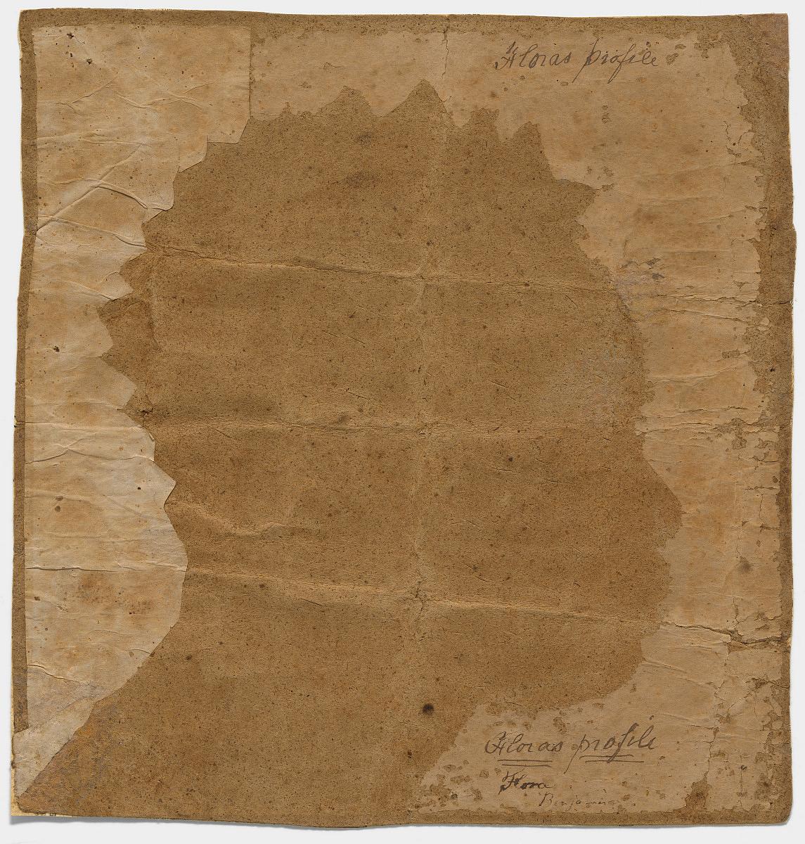 A framed, hand-cut silhouette of Flora (ca. 1777 - 1815), an enslaved woman in Connecticut.