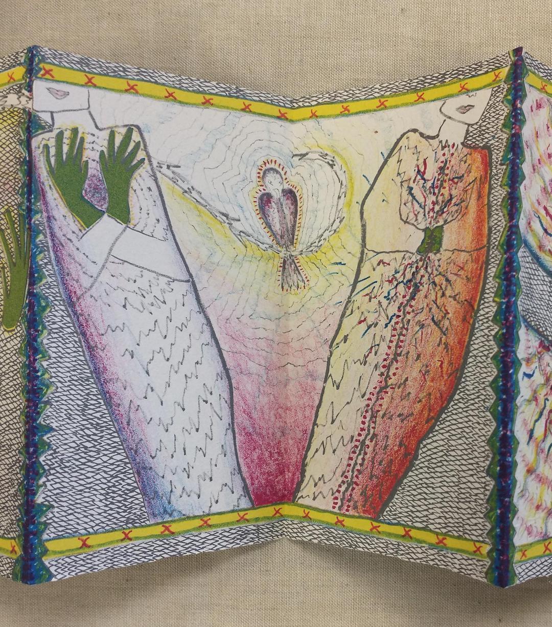 Internal Change #1 by Patricia Scobey opened to colorful illustration