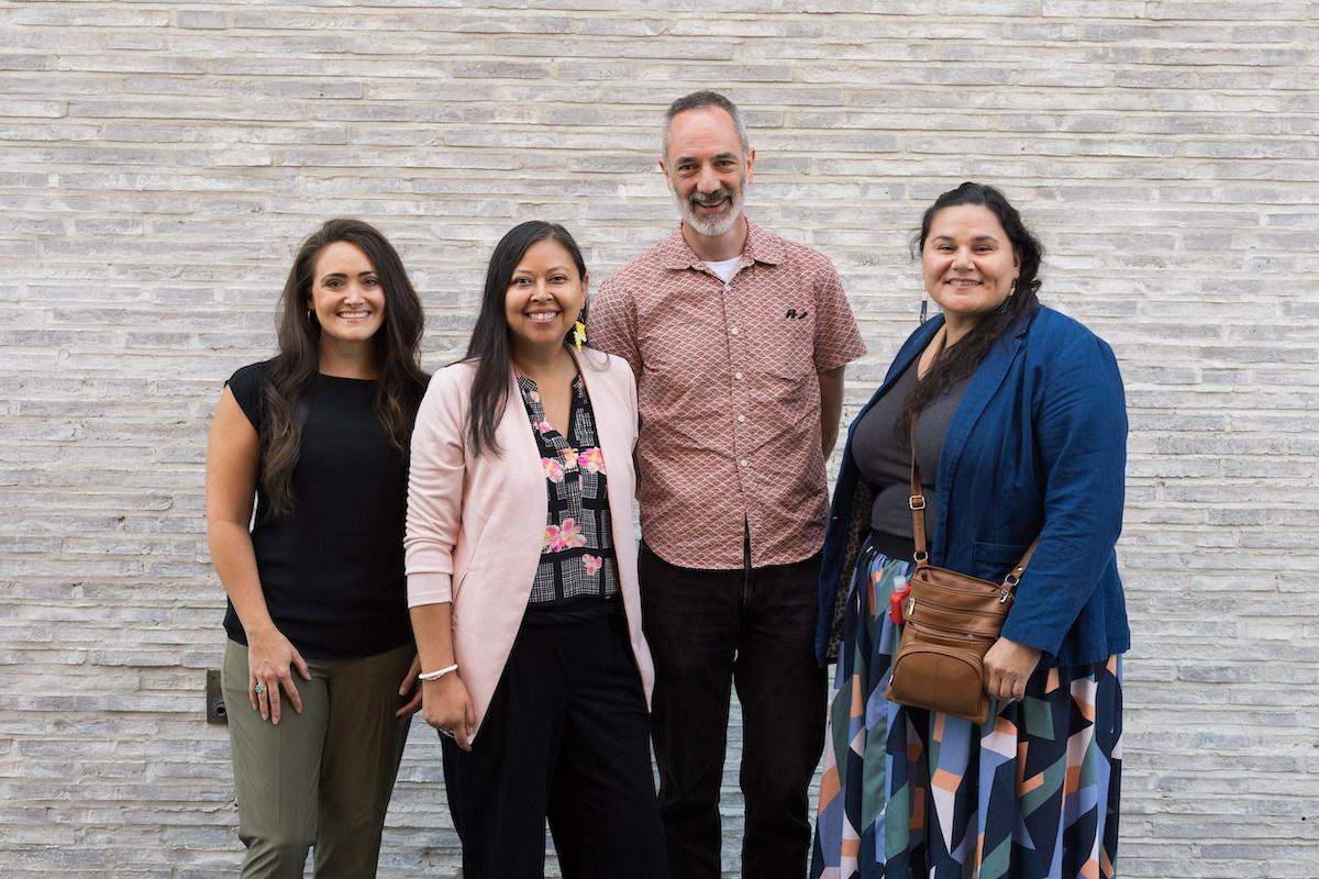 from left Jennifer O'Neal, Miranda Belarde-Lewish, Mike Kelly, and Veronica Pipestem all guest speakers at the Advancing Pathways Colloquium
