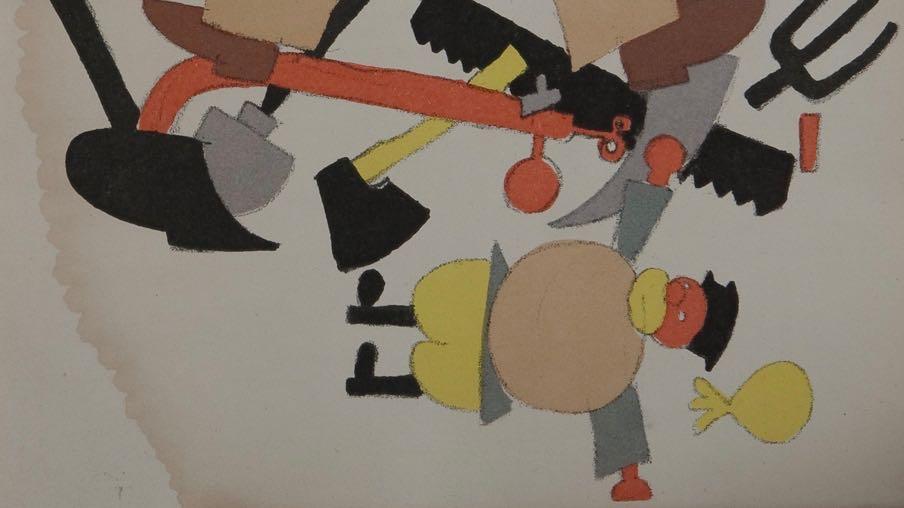 image of tools and the feet of a worker