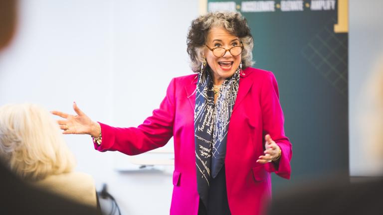 pictured guest speaker Regina (Gina) Barreca class of 1979