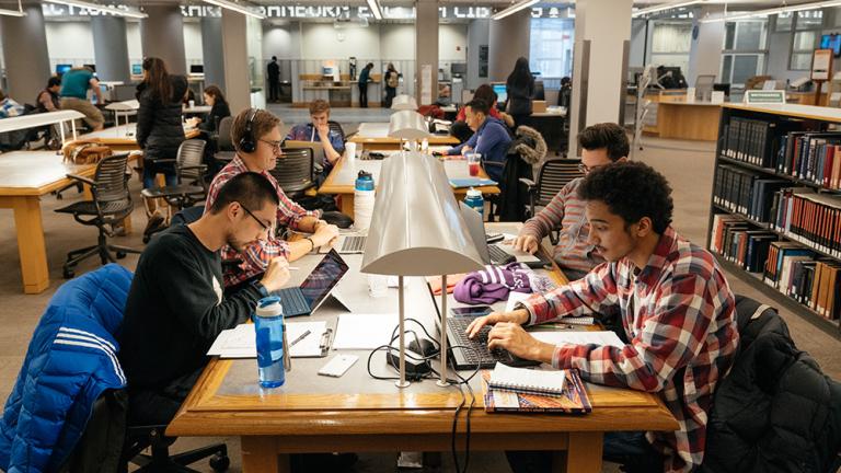 Students study in Berry main 