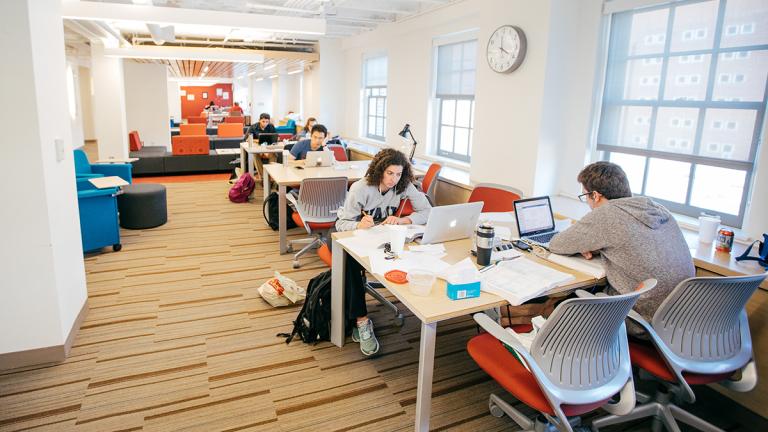 Students use computers and more at the Dana Biomedical Library