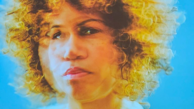 image depicts the 'storyteller from the future,' Karen Palmer