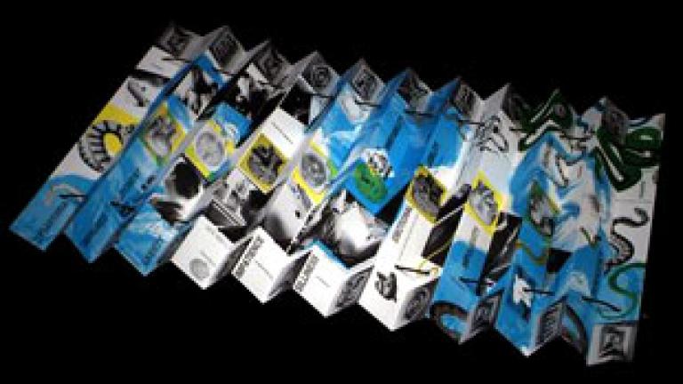 Image of an artist book folded like an accordion